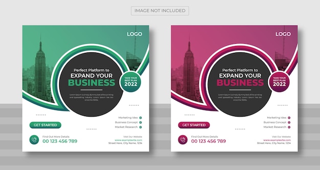 Corporate social media post design vector template