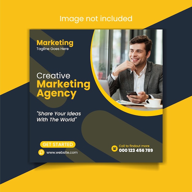 Corporate social media post template and Digital marketing agency