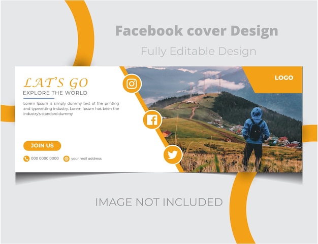 Vector corporate travel facebook cover design