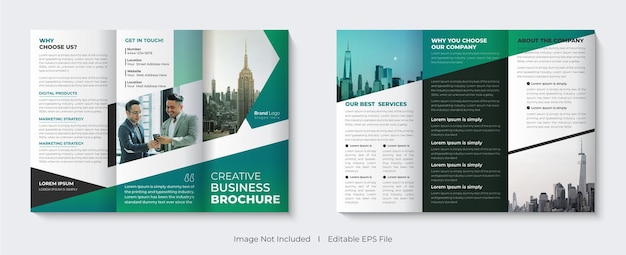 Corporate trifold brochure template with booklet company profile cover design for business agency