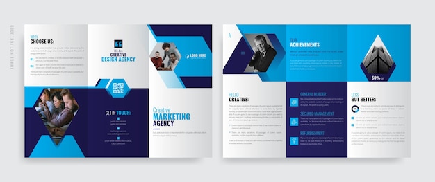 Corporate Trifold Leaflet Brochure Template Design Vector