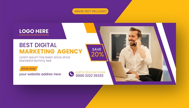 Corporate and unique digital business marketing promotion Facebook cover photo design 2022