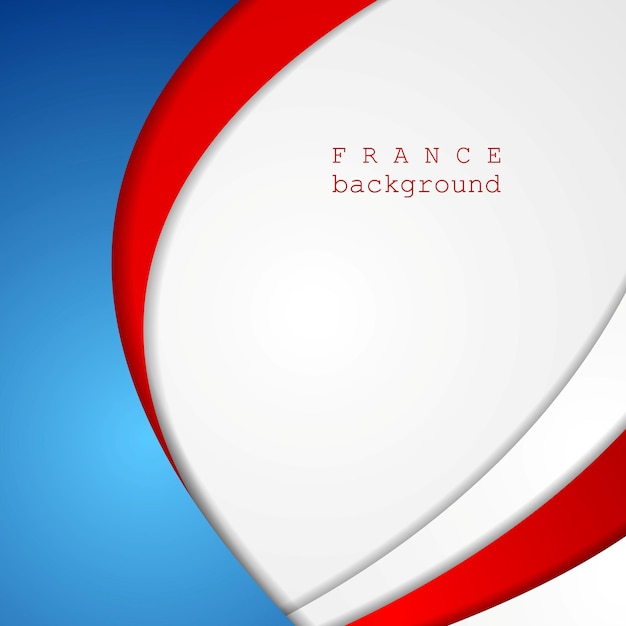 Corporate wavy bright abstract background. French colors. Vector art design