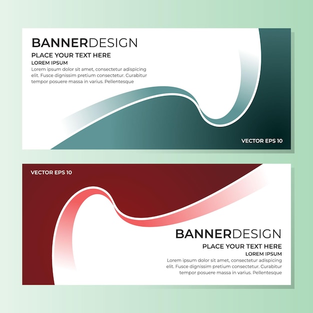 Corporate Web Banner Design Template with Trendy Gradient in Vector Eps 10