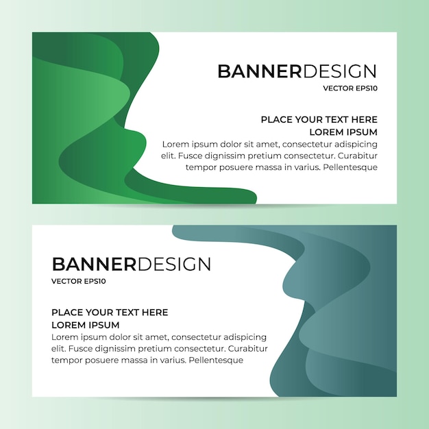 Corporate Web Banner Design Template with Trendy Gradient in Vector Eps 10