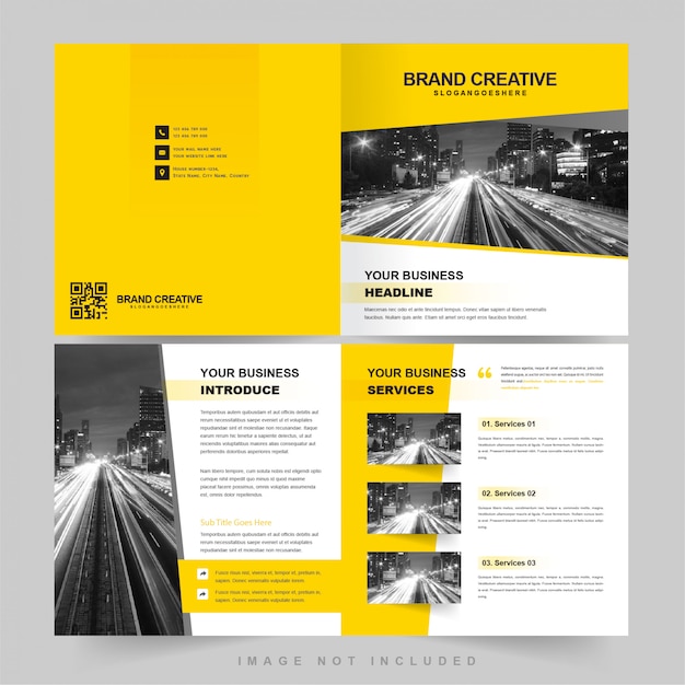 corporate yellow brochure