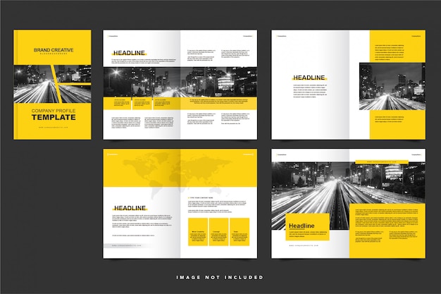 corporate yellow brochure