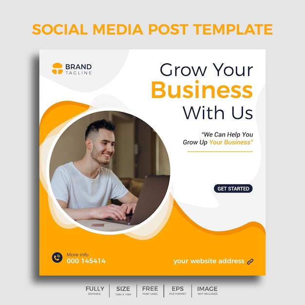 Corporate Yellow Business Social Media Post design Square Unique Banner Design