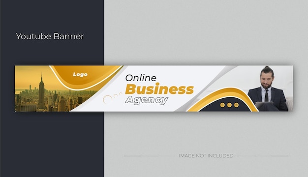 Corporate youtube thumbnail banner template or LinkedIn cover design