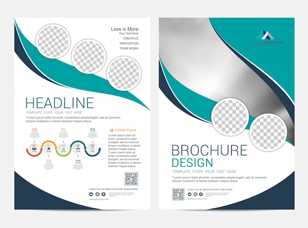 Vector corporative booklet layout template, leaflet flyer design