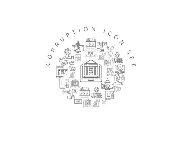 Corruption icon set design