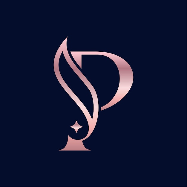 Cosmetic beauty logo brand letter P