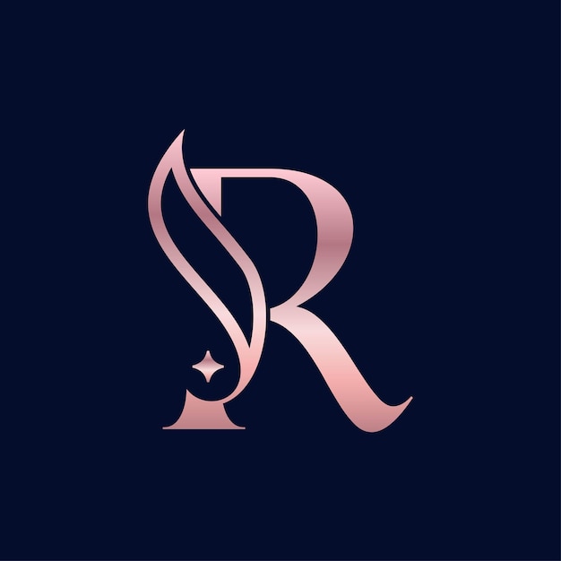 Cosmetic beauty logo brand letter R