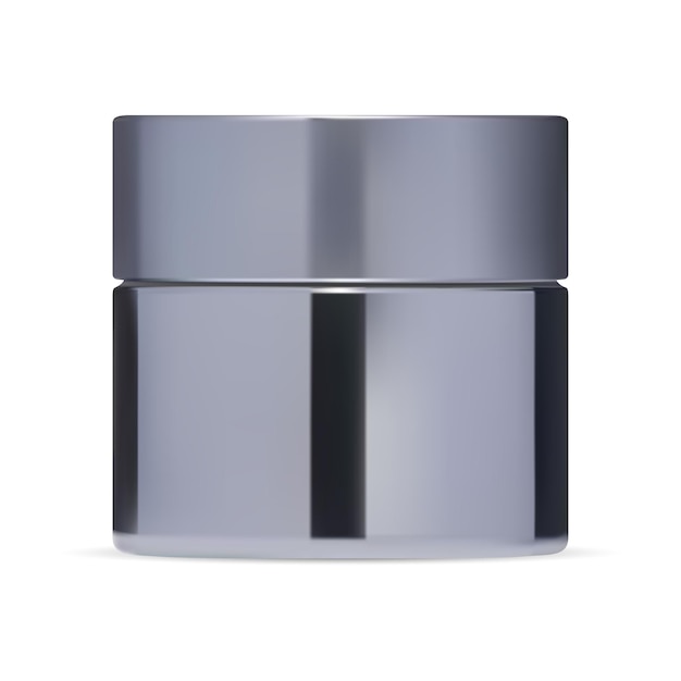 Cosmetic cream jar Plastic cosmetic powder container vector template