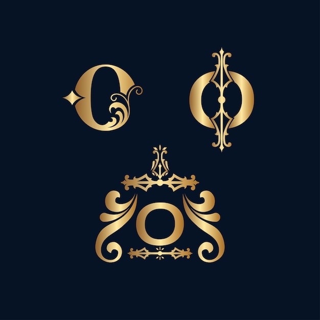 cosmetic gold logo letter O