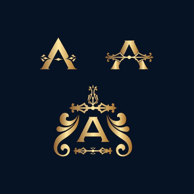 cosmetic gold logo letter A