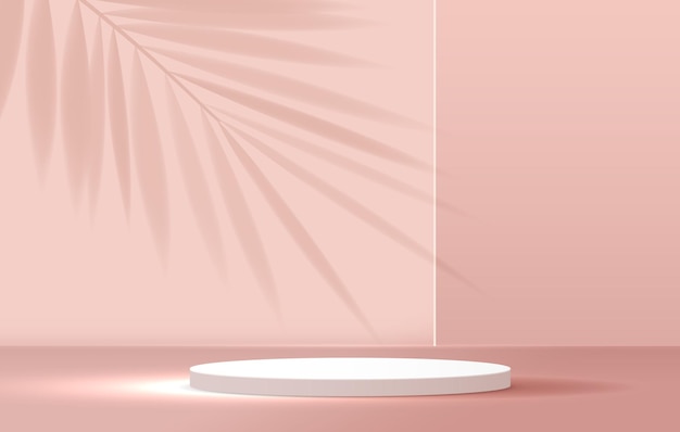 Cosmetic pastel pink background minimal and premium podium display.