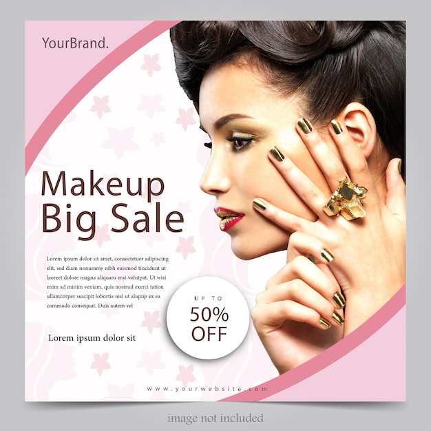 cosmetic poster banner flat design for social media