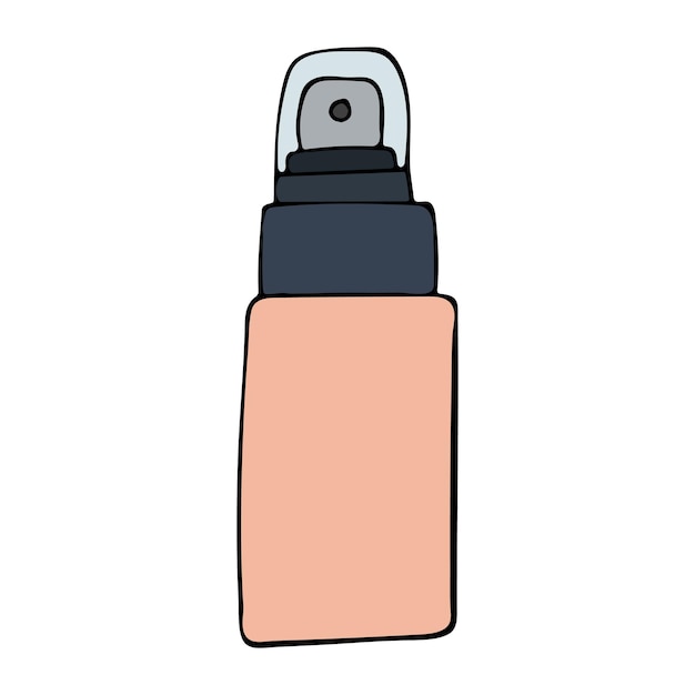 Cosmetic product container doodle illustration Cosmetic icon in vector Concealer bottle colorful doodle illustration