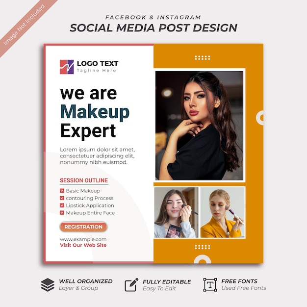 Cosmetic social media banner template