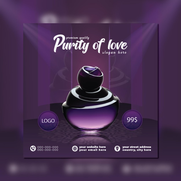 Cosmetics beauty products social media post and Instagram post banner design