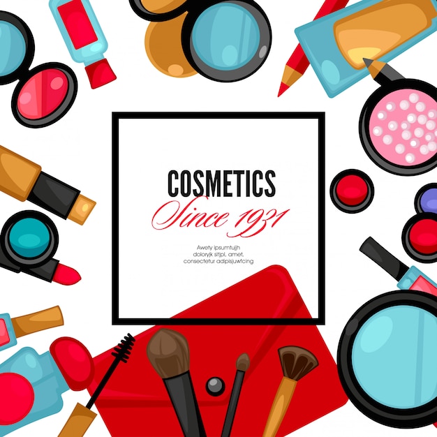 Cosmetics and fashion background