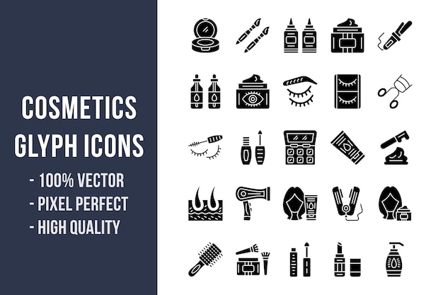 Cosmetics Glyph Icons