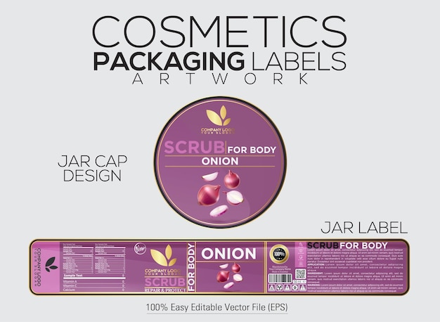 Cosmetics Packaging Label Scrub For Body Label And Cap Design With Orange