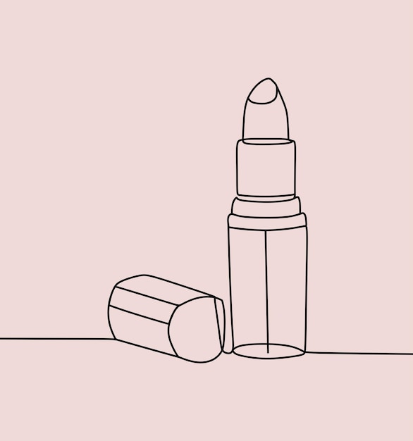 Cosmetics in single line art