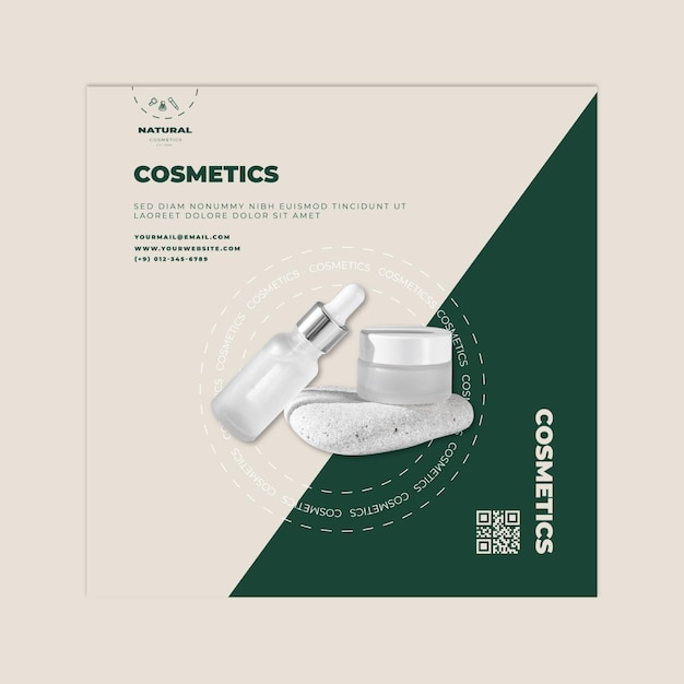 Cosmetics squared flyer template