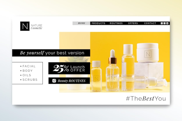 Cosmetics store landing page template