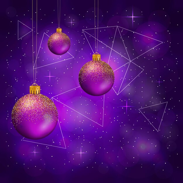 Vector cosmic background with christmas balls