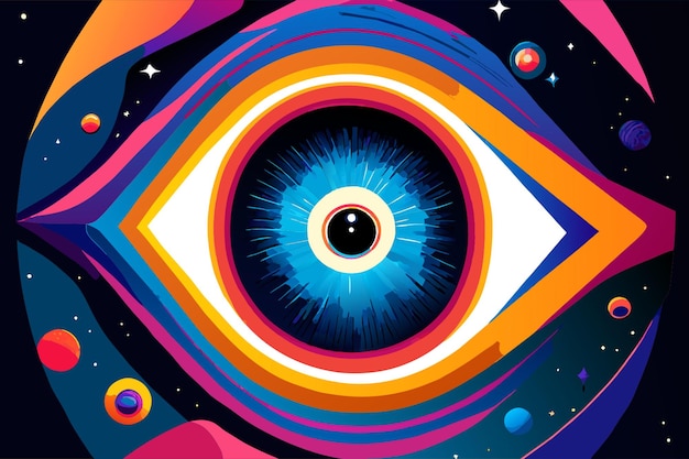 a cosmic eye observing the universe vector illustration