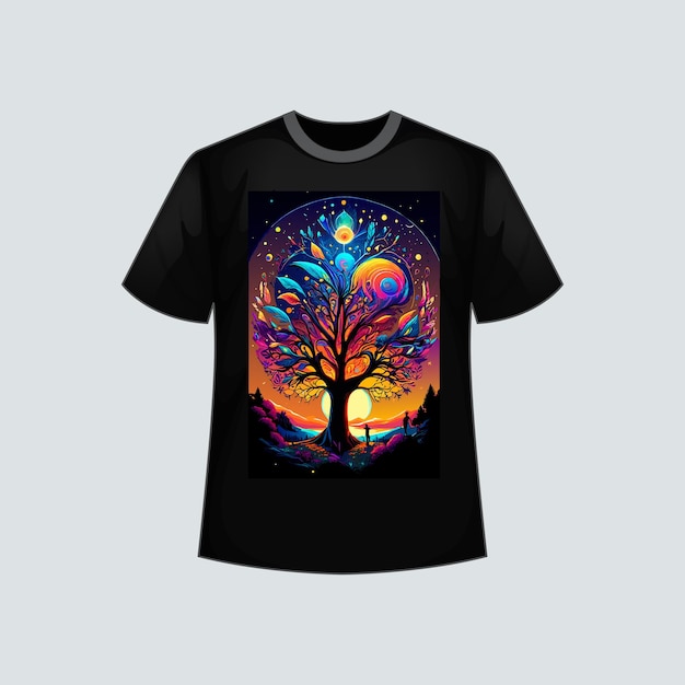 A cosmic tree t shirt design