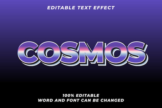 Cosmos text style effect Premium Vector