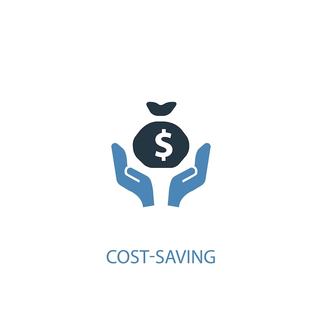 Cost-saving concept 2 colored icon. Simple blue element illustration. cost-saving concept symbol design. Can be used for web and mobile UI/UX