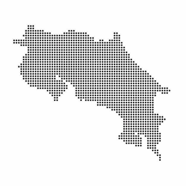 Costa Rica country map made from abstract halftone dot pattern