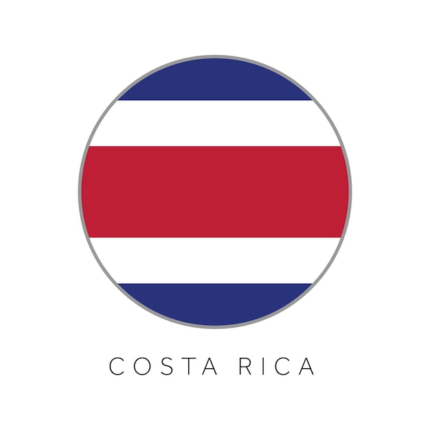 Costa Rica flag round circle vector icon