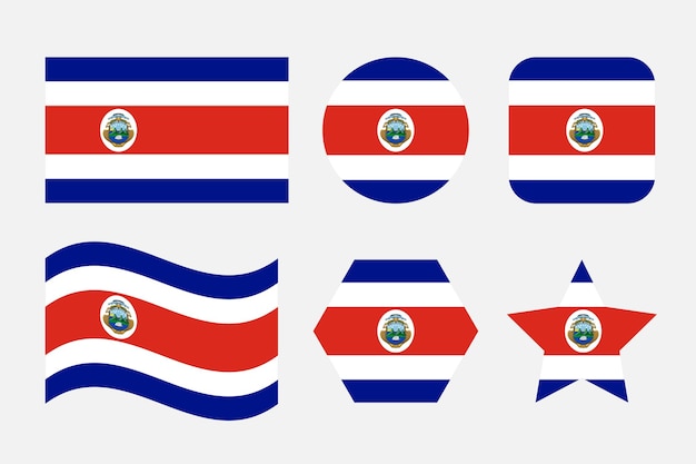 Costa Rica flag simple illustration for independence day or election