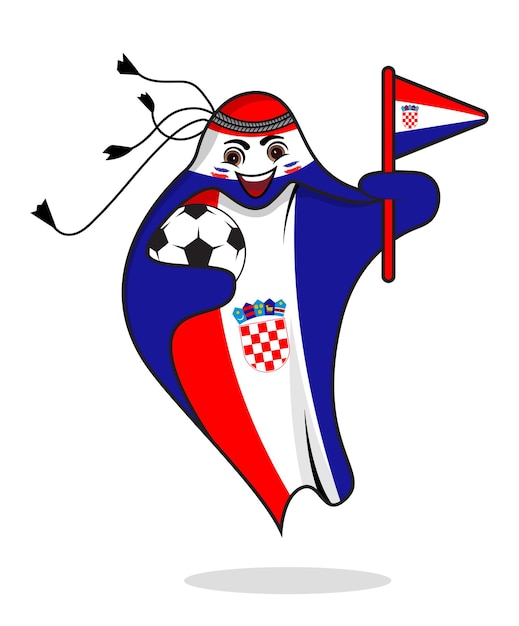 Costa rica flag with mascot world cup vector.