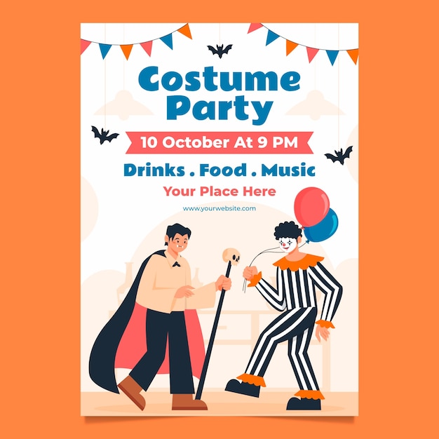 Vector costume party template design