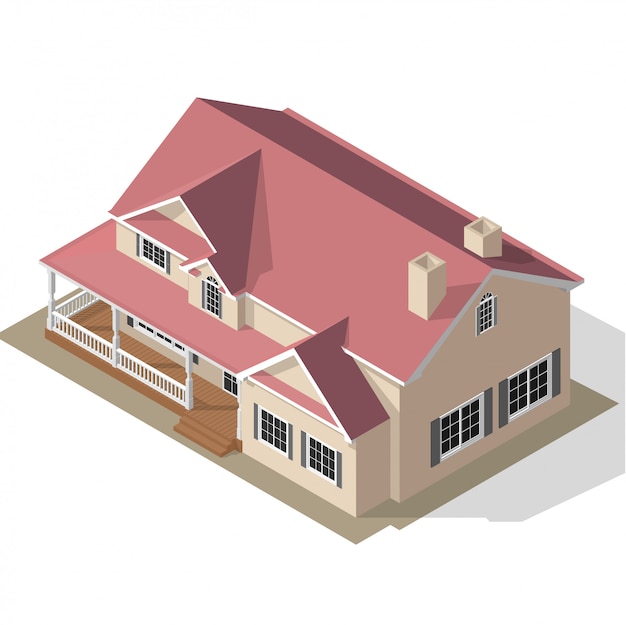 Cottage Isometric Vector