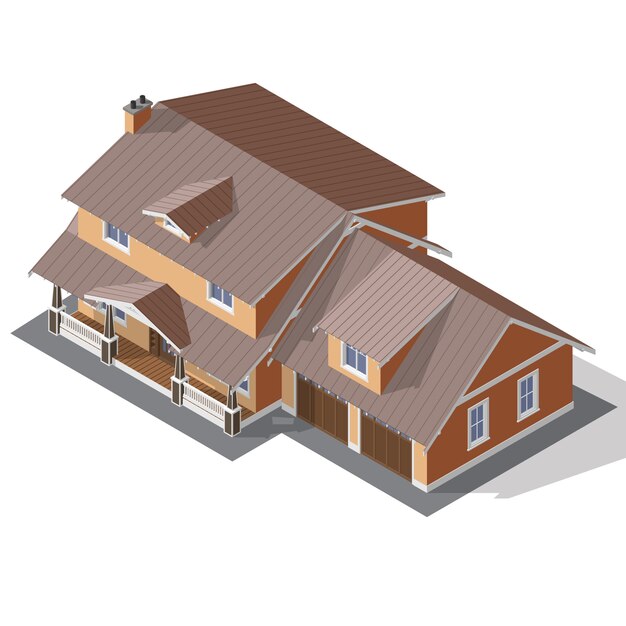 Cottage Isometric Vector