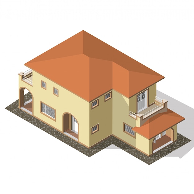 Cottage Isometric Vector