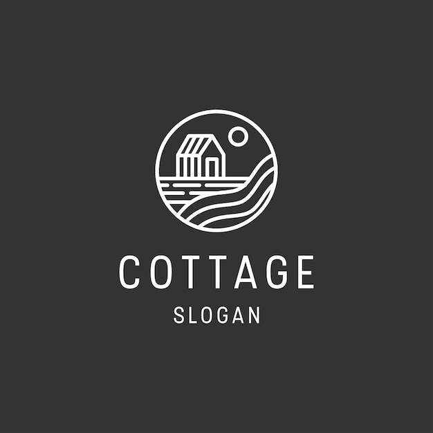 Cottage Simple Concept Logo  on black backround