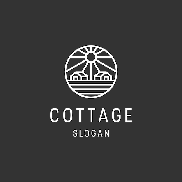 Cottage Simple Concept Logo  on black backround