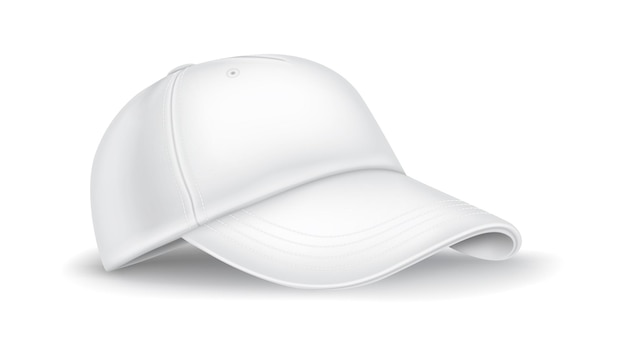 Vector cotton baseball cap side view realistic vector illustration