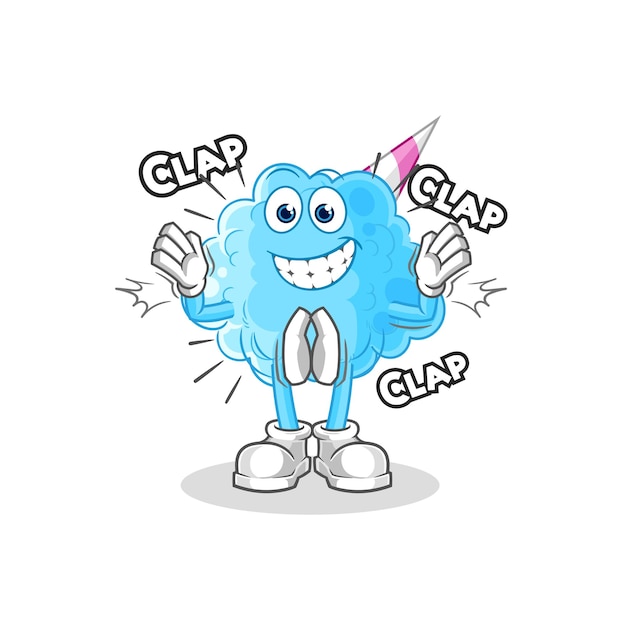 Cotton candy applause illustration character vector