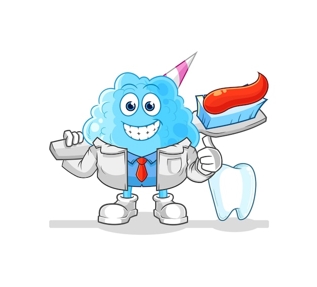 Cotton candy dentist illustration character vector