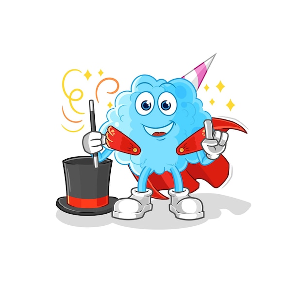 Cotton candy magician illustration character vector